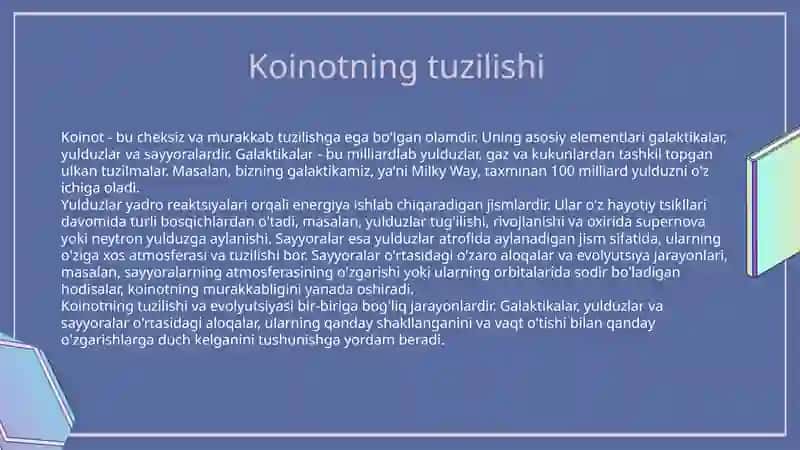 Koinotning tuzilishi va evolyutsiyasi 3