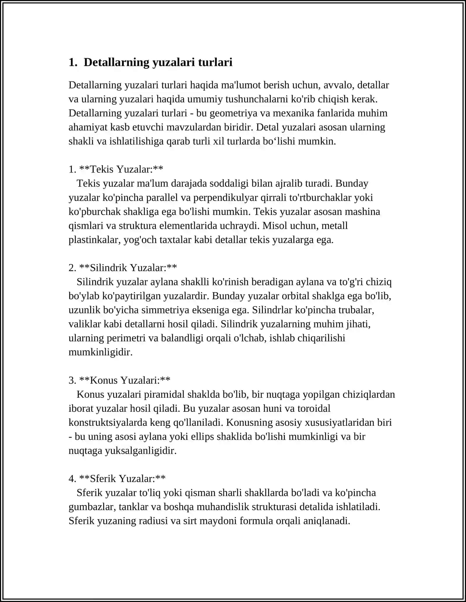 KON MASHINA DETALLARINING YUZALARI VA BAZALARI 3