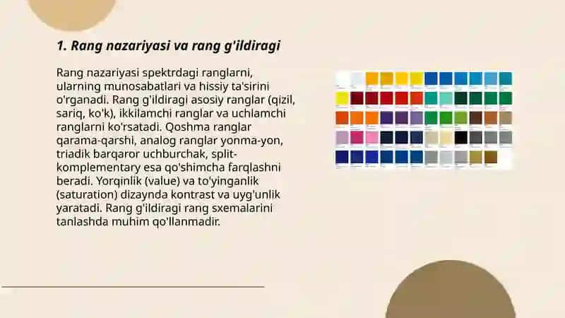 Rang nazariyasi va rang g'ildiragi 3