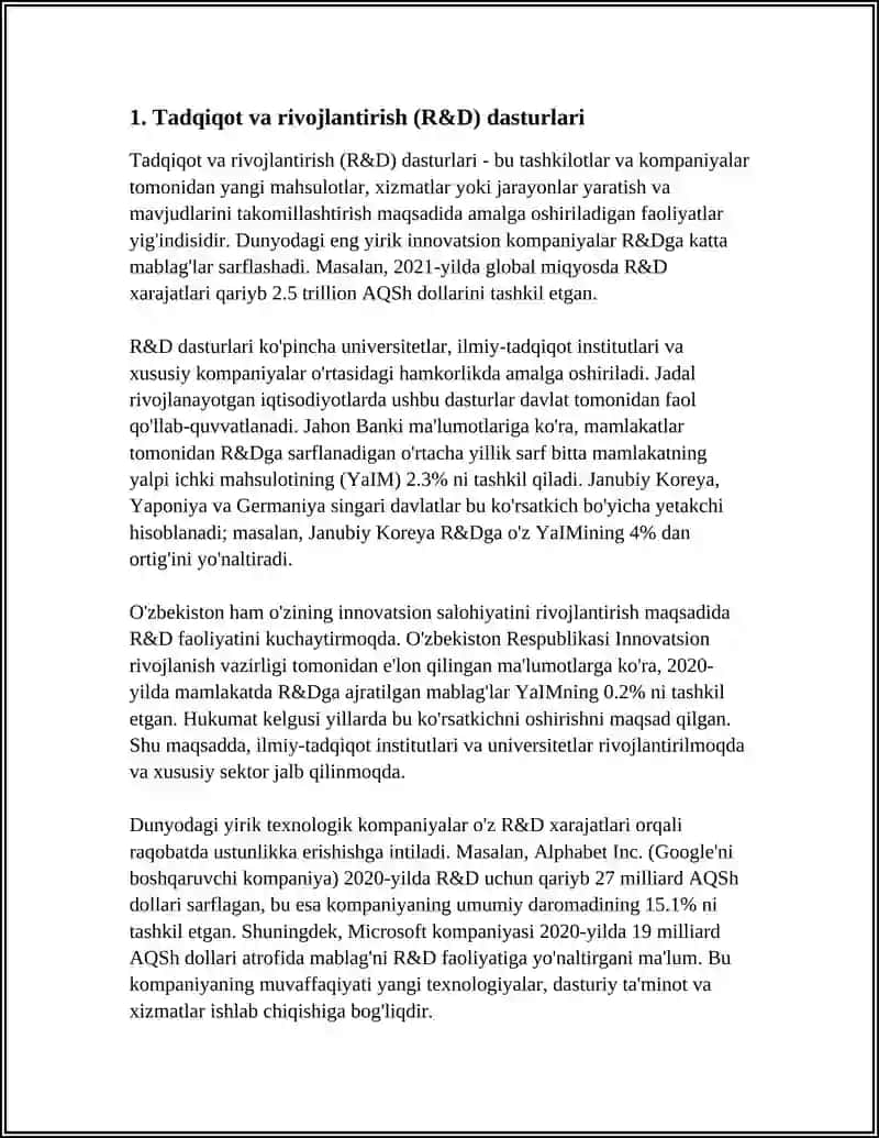 REFERAT Mavzu: RIVOJLANISH MARKAZLARIDA OLIB BORILADIGAN ISHLAR 3