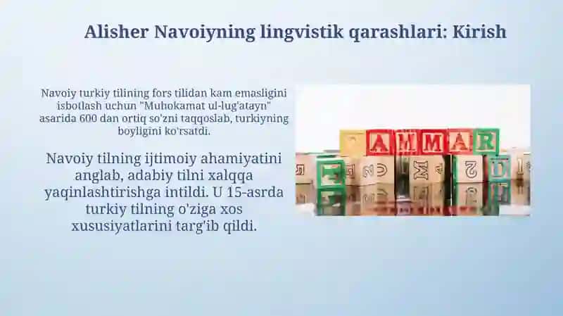 Alisher Navoiyning lingvistik qarashlari 3