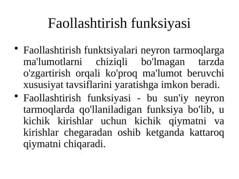 Faollashtirish funksiyasi 3