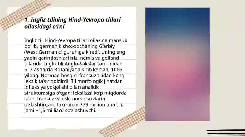 Ingliz tili va Hind-Yevropa tillari oilasi 3