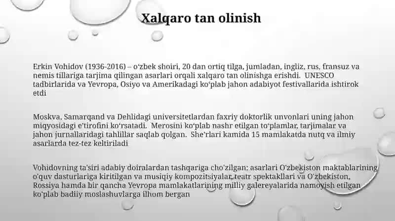 Erkin Vohidov hayoti va ijodi 3