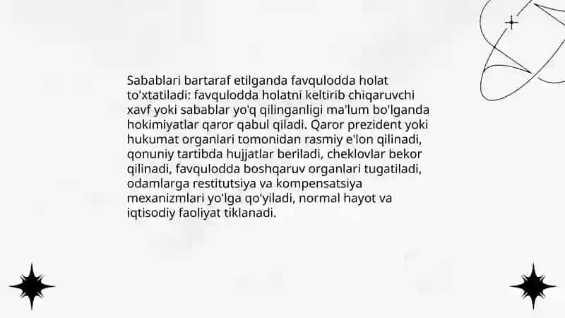 Favqulotda vaziyatlarni tugatilish omillari 3