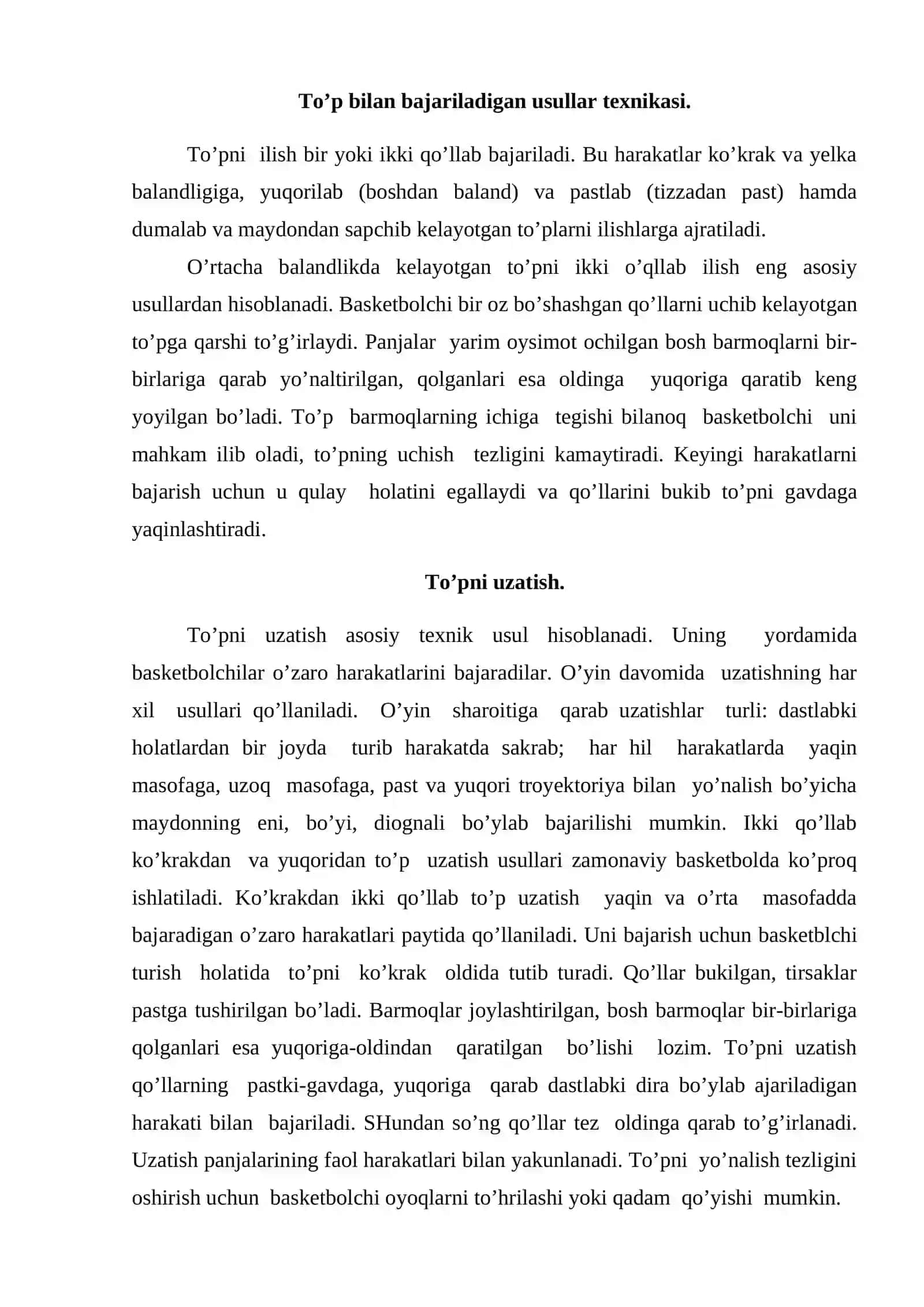 O’yin texnikasi 3