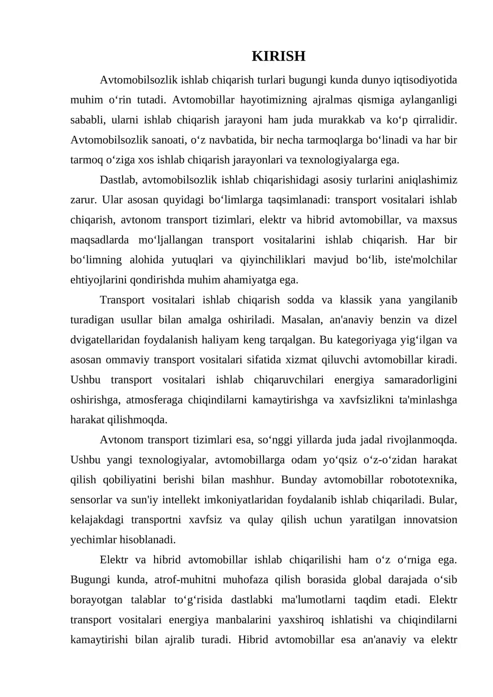 AVTOMOBILSOZLIK ISHLAB CHIQARISH TURLARI 3