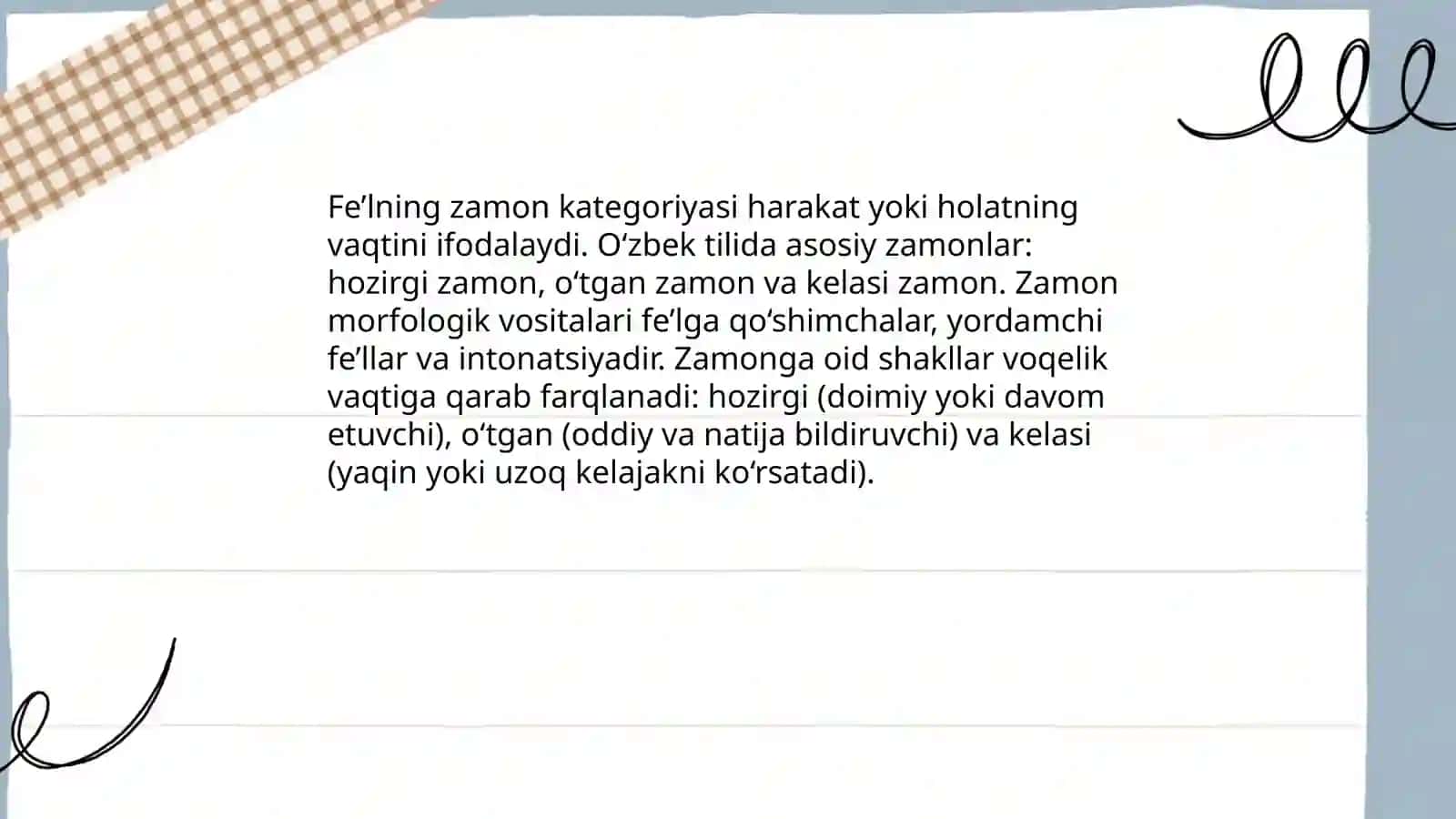 Oʻzbek tilidagi morfologik kategoriyalar 3