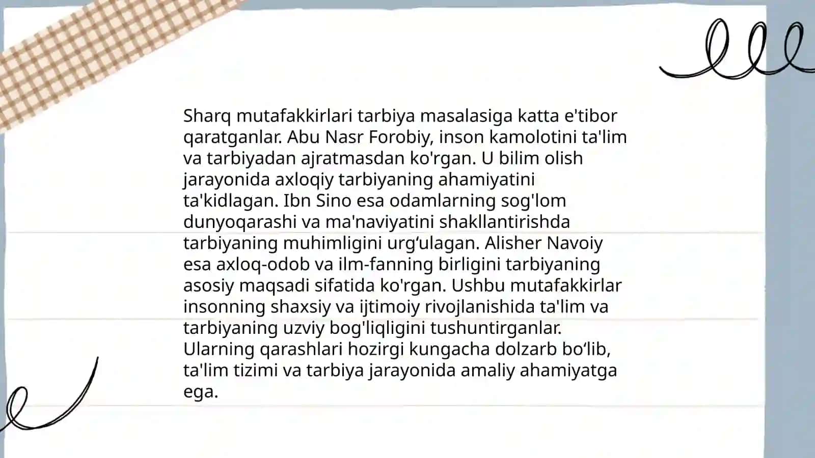 Sharq va gʻarb mutafakkirlarining yosh avlodni har tomonlama tarbiyalashga oid qarashlari 3
