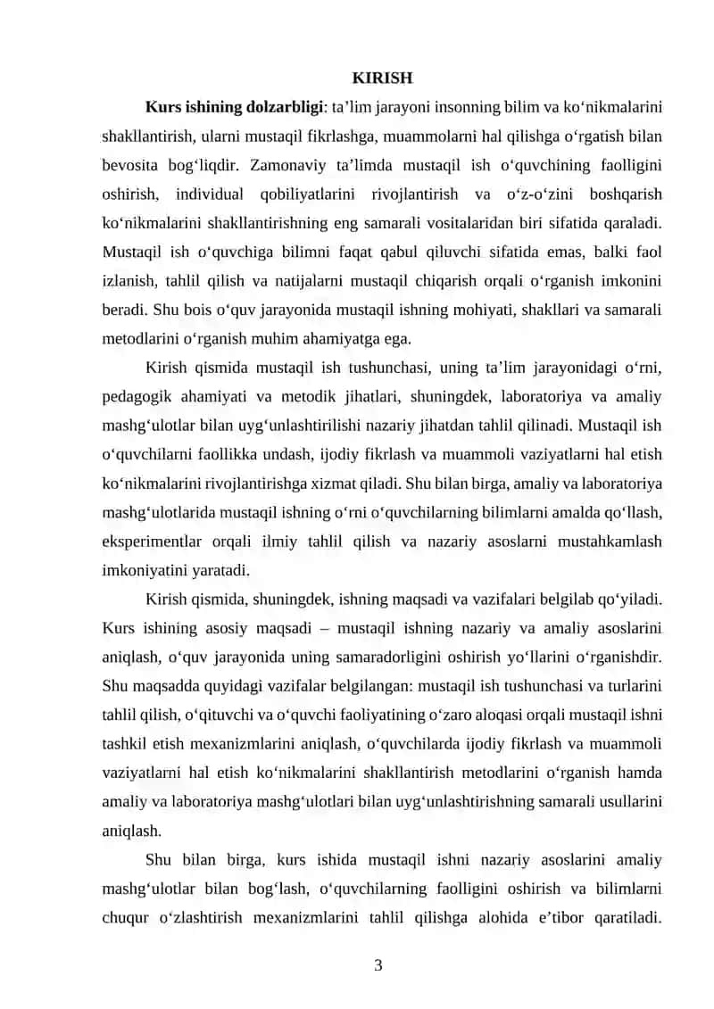 Mustaqil ishlash metodlari amaliy va labaratoriya mashg‘ulotlari 3