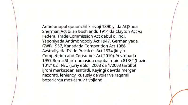 Rivojlangan mamlakatlarda antimonopol siyosatni amalga oshirilishi tajribalari 3