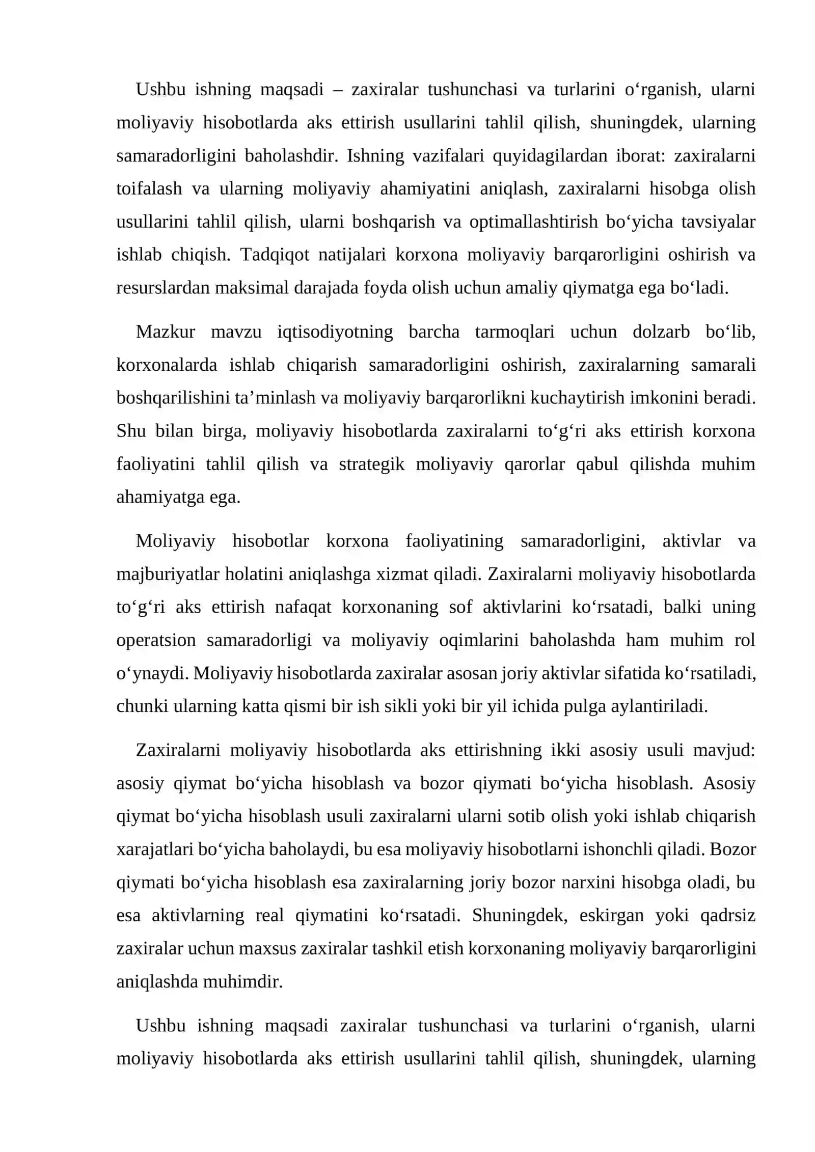Zaxiralar va ularning moliyaviy hisobotdagi aks etishi 3
