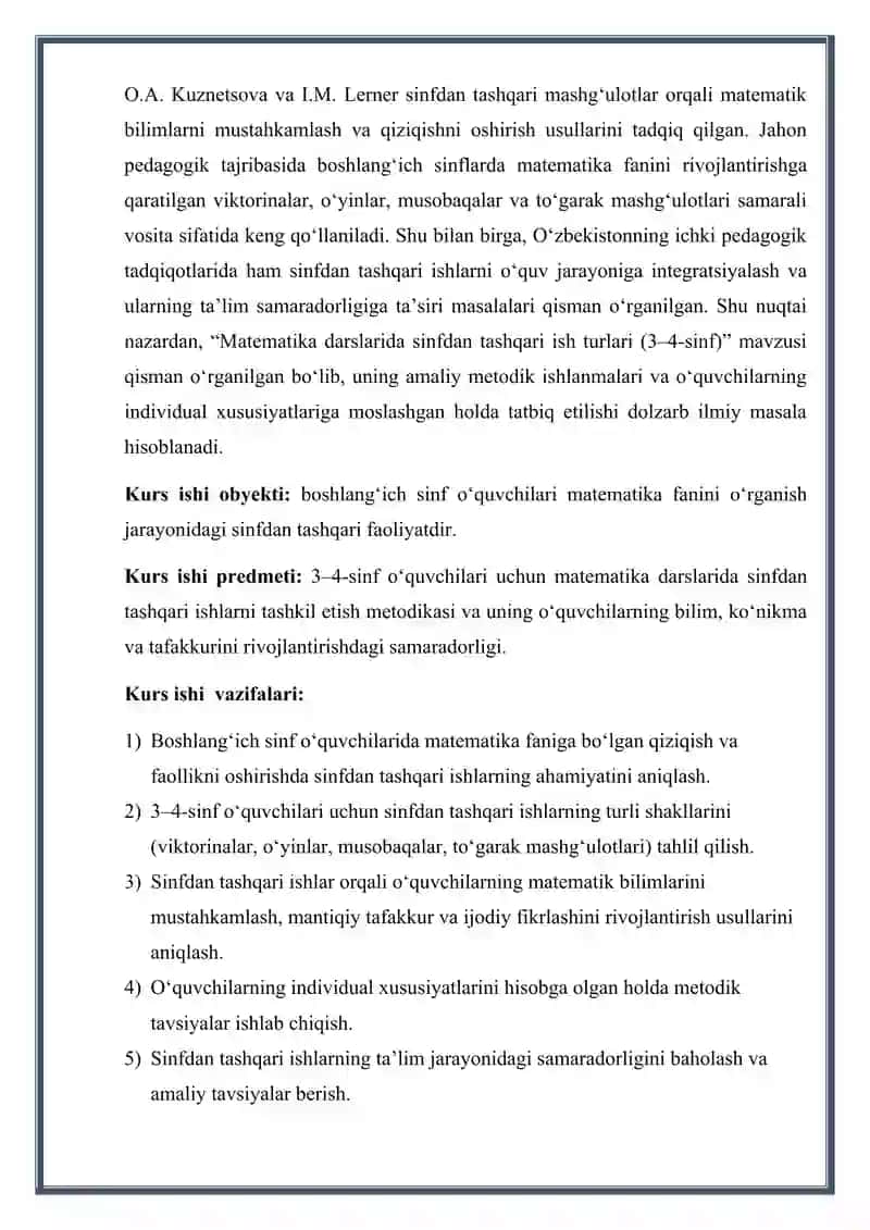 Matematika darslarida sinfdan tashqari ish turlari (3-4-sinf) 3