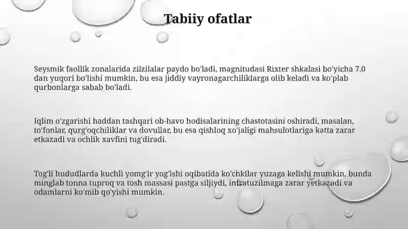 Favqulotda vaziyatlar paydo bo'lish sabablari 3