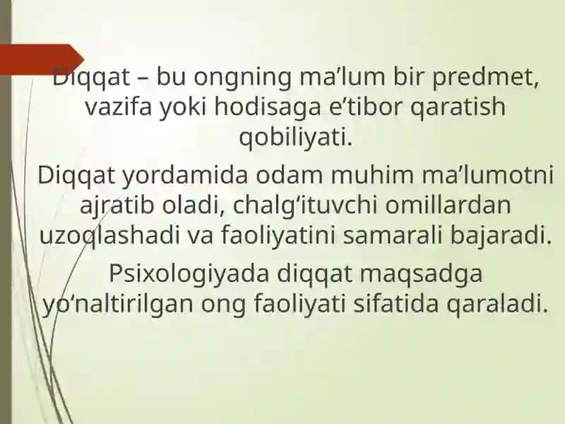Diqqat va xotira 3