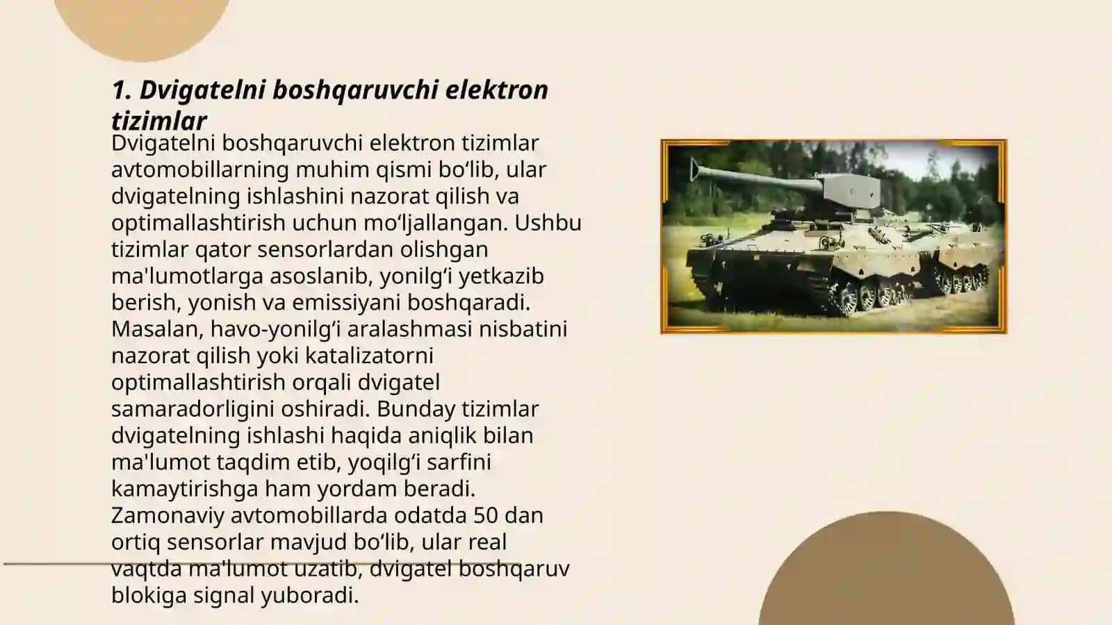Avtomobilning elektron va mikro protsessor tizimining asosiy tarkibiy qisimlari 3