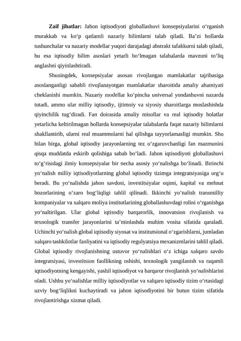 Jahon iqtisodiyoti globallashuvi konsepsiyalari 3