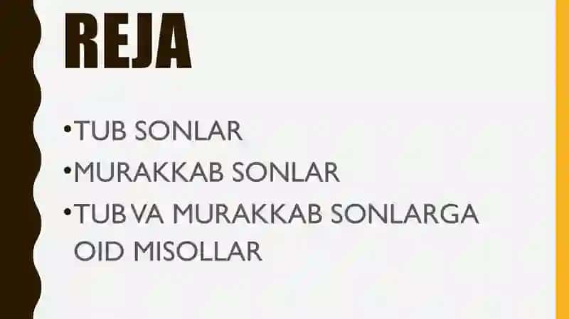 Tub va murakkab sonlar 3