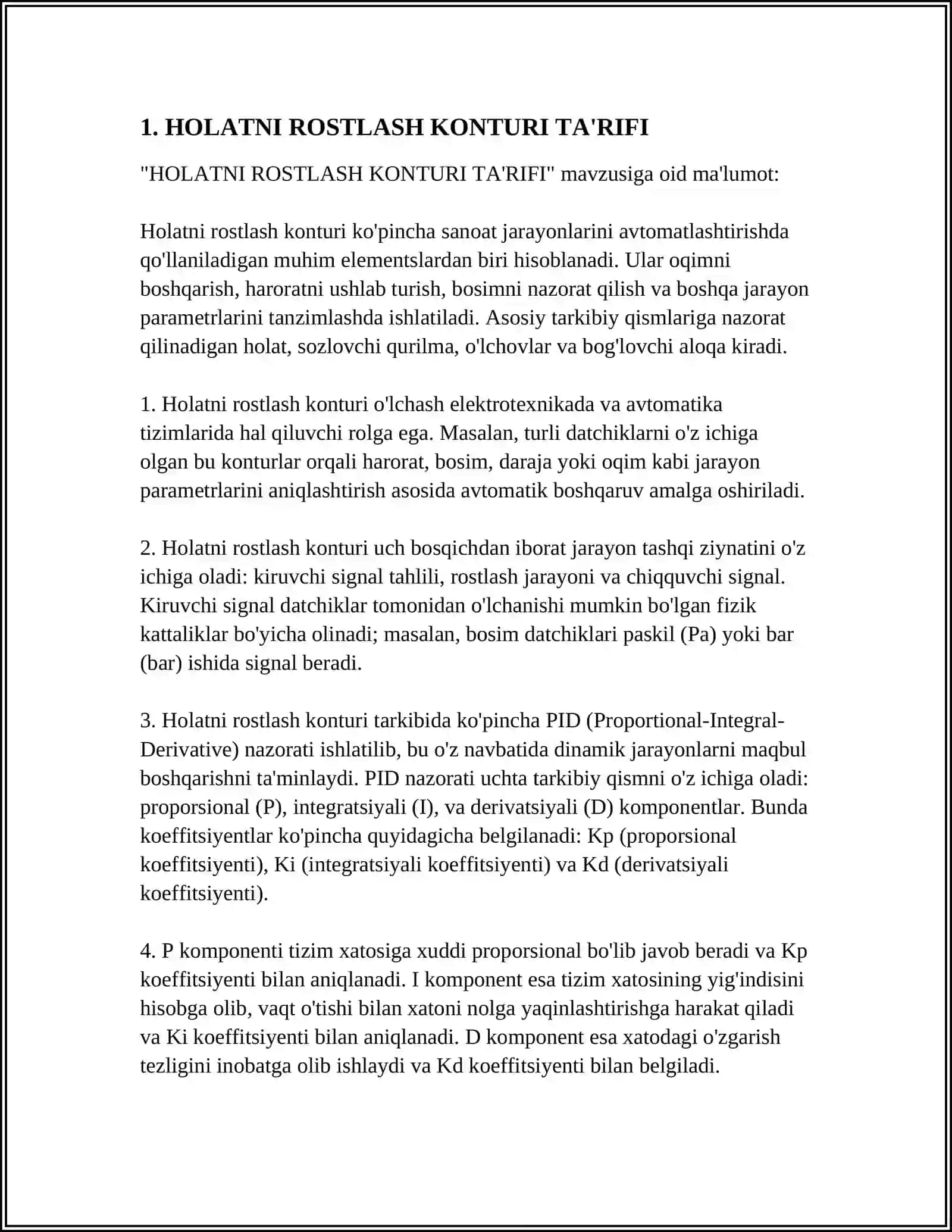 HOLATNI ROSTLASH KONTURI PARAMETRLARINI ANIQLASH 3