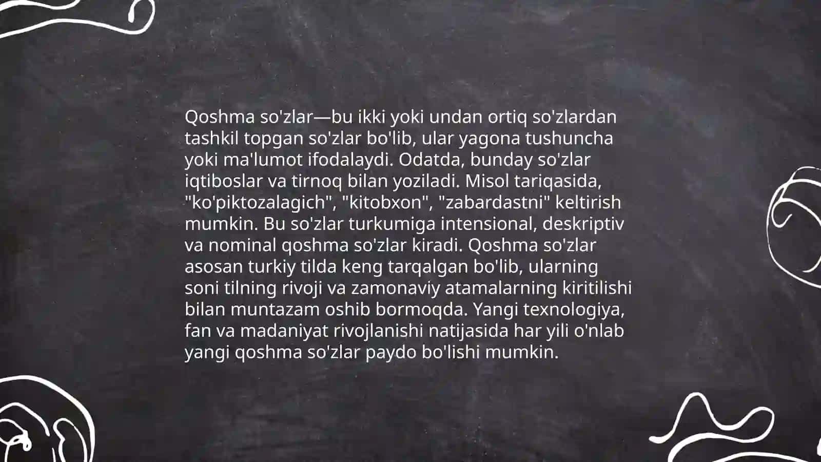 Ozbek tilida qoshib yoziladigan sozlar va ularning imlosi 3