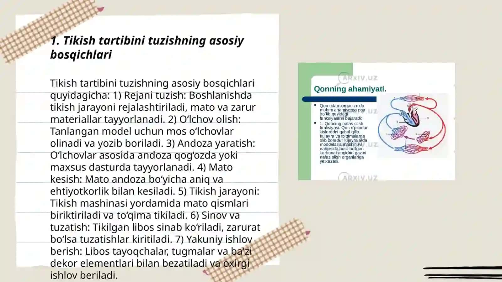 Korxonada tikilayotgan buyumni tikish tartibini tuzish ishlov berish usullari va jihoxlari haqida malumot 3