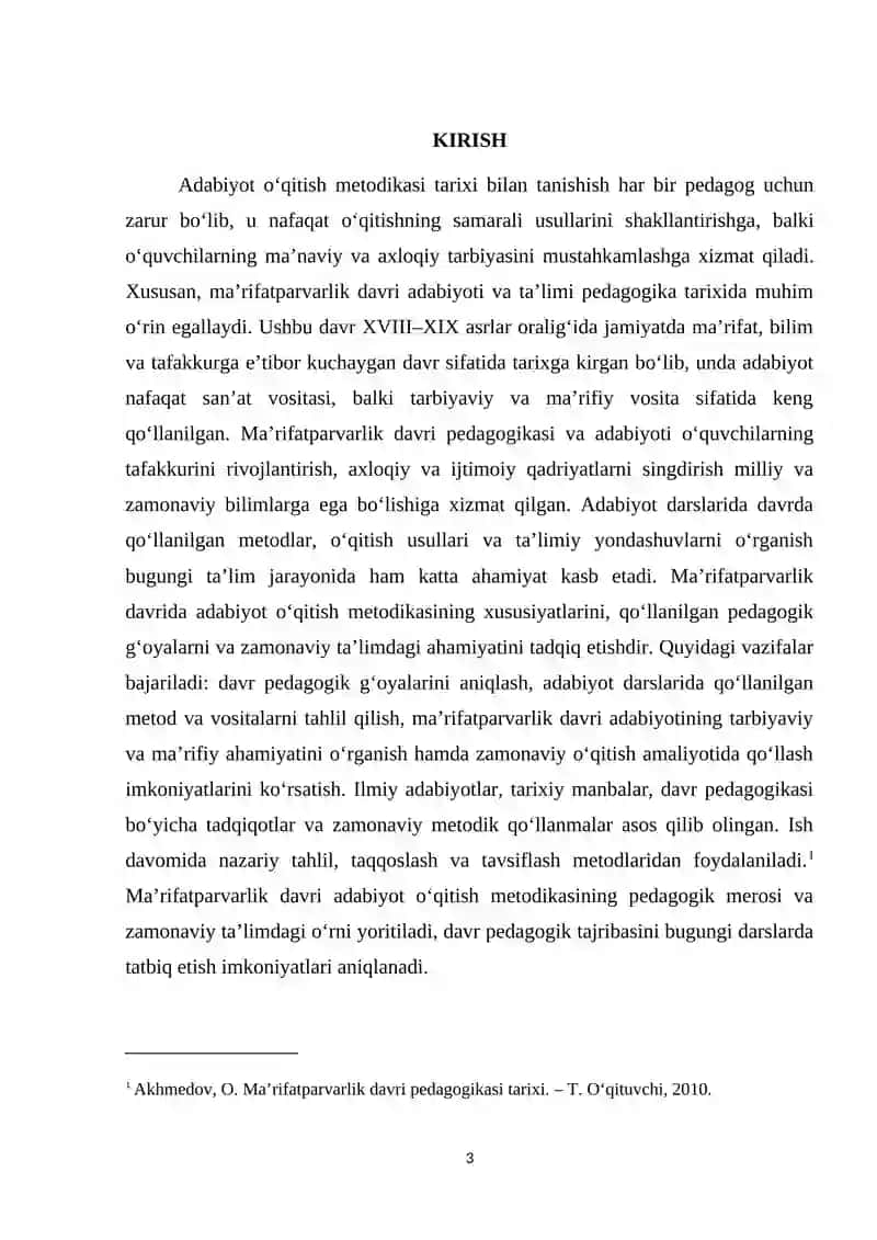 Adabiyot o‘qitish metodikassi tarixida ma’rifatparvarlik davri 3
