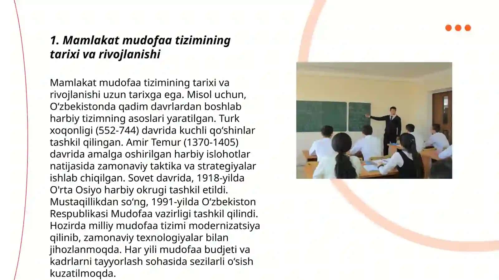 Mamlakat mudofa tizimi va undagi oʻzgarishlar 3