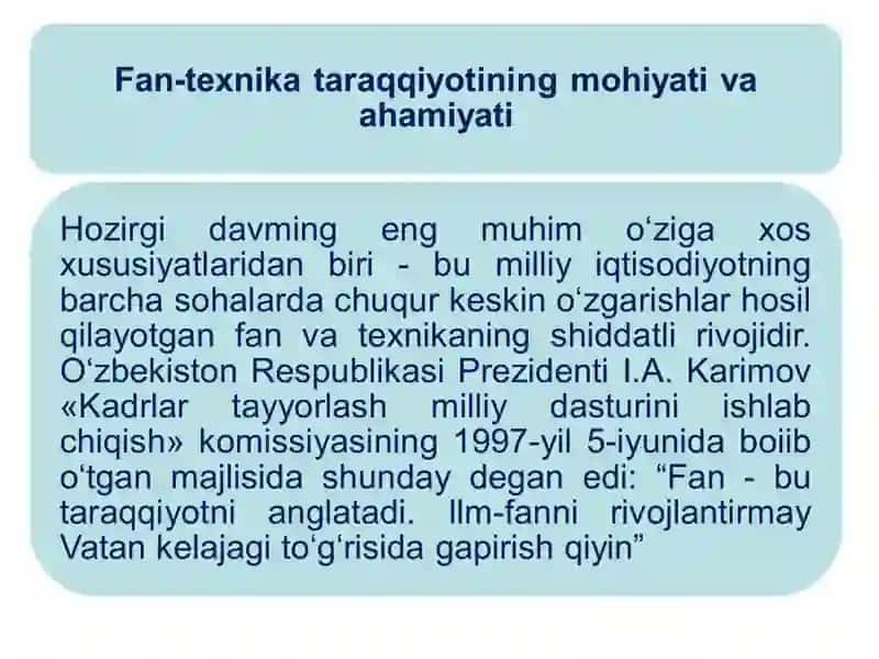 Sanoatda fan-texnika taraqqiyoti va innovatsion faoliyat 3