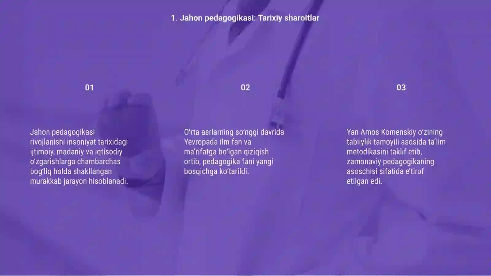 Jahon pedagogika fanining rivojlanish tarixi bayoni 3