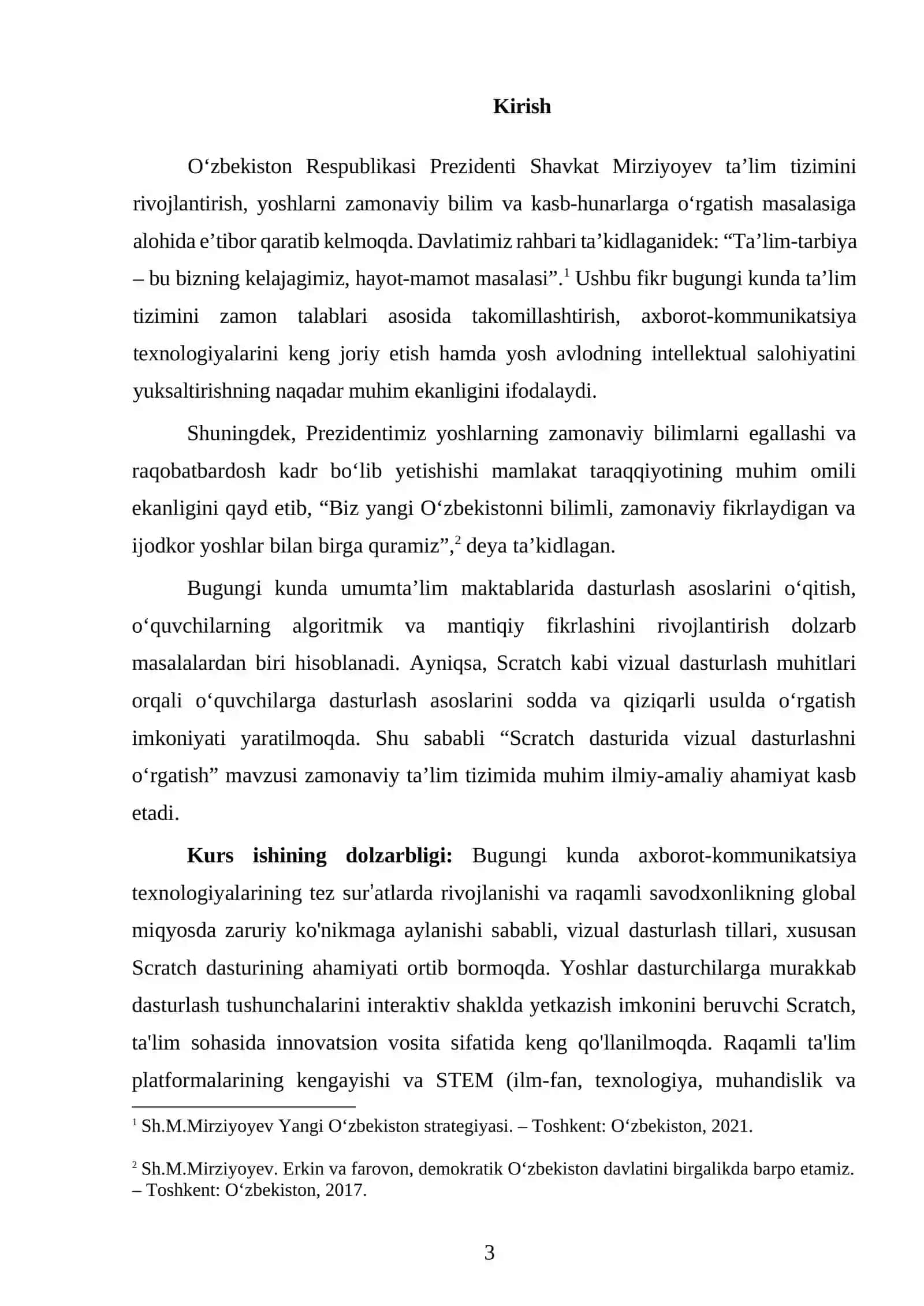 Scratch dasturida vizual dasturlashni oʻrgatish 3
