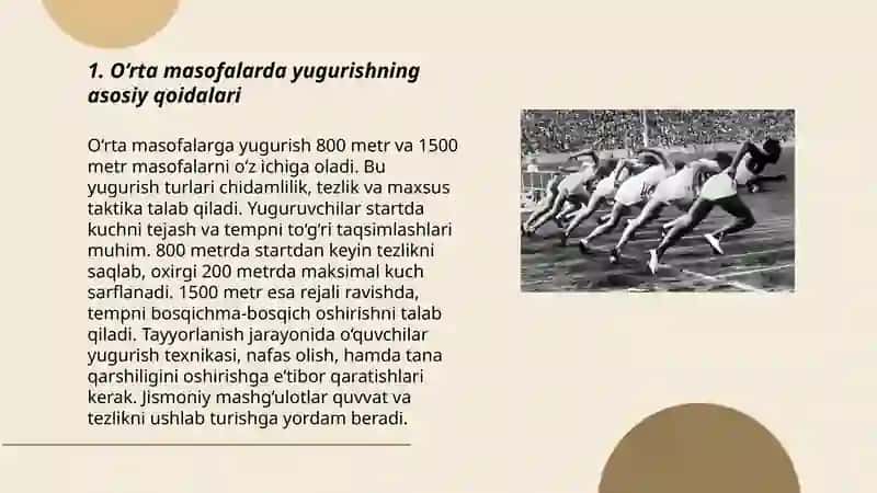 O‘rta masofalarda yugurish turlari va ularni texnikasini o‘rganish 3
