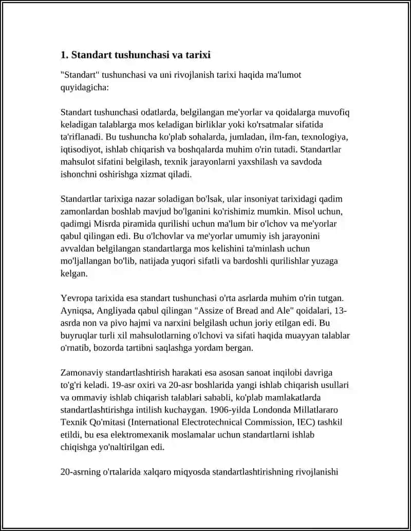 STANDART VA UNING TURLARI 3