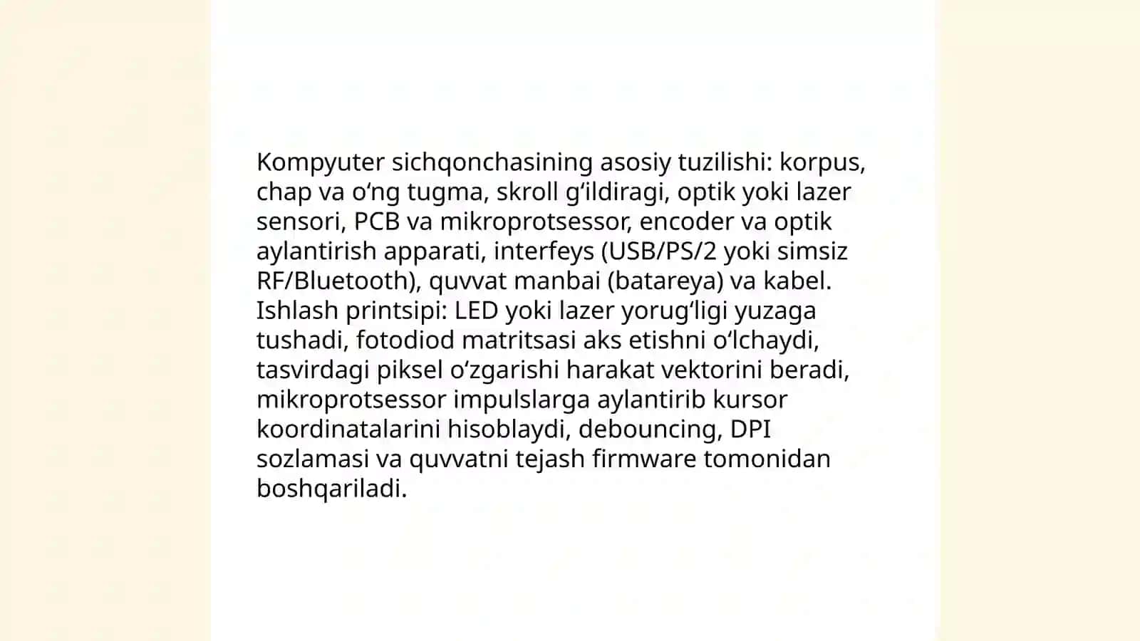 Sichqoncha va boshqa monopulyator qurilmalar 3