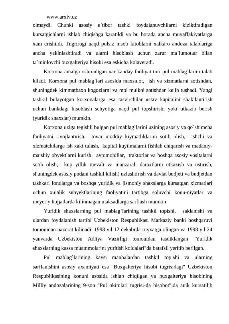 Pul mablag`larining hisobi 3