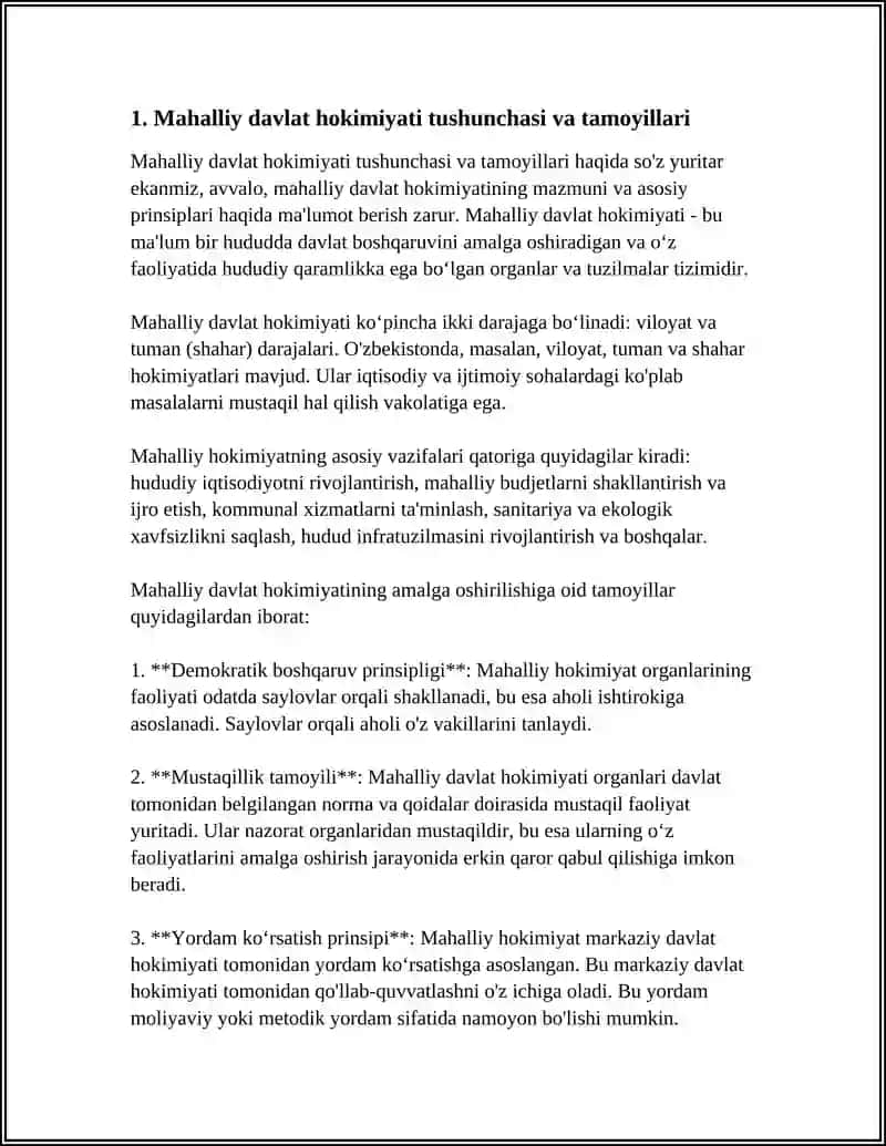 MAHALLIY DAVLAT HOKIMYATI ASOSLAR.FUQOROLARNING OZINI O'ZI BOSHQARISH ORGANLARI 3