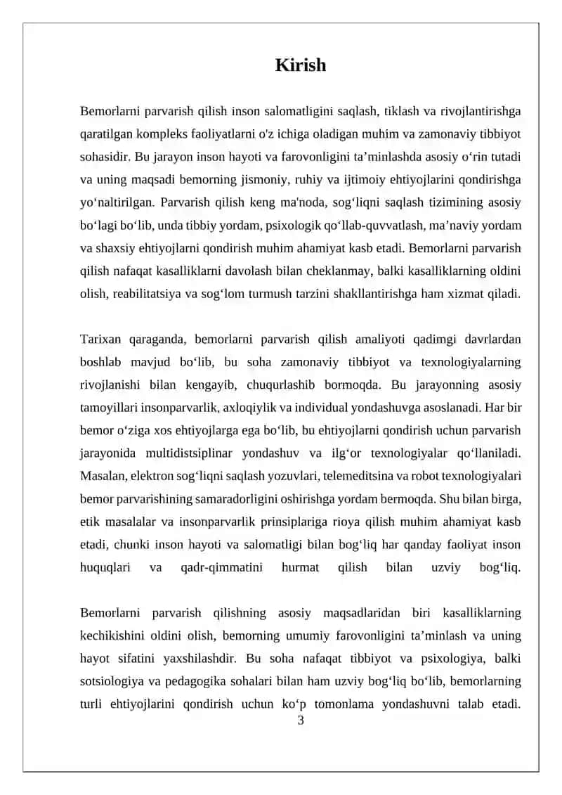 BEMORLARNI PARVARISH QILISHNING MOHIYATI 3
