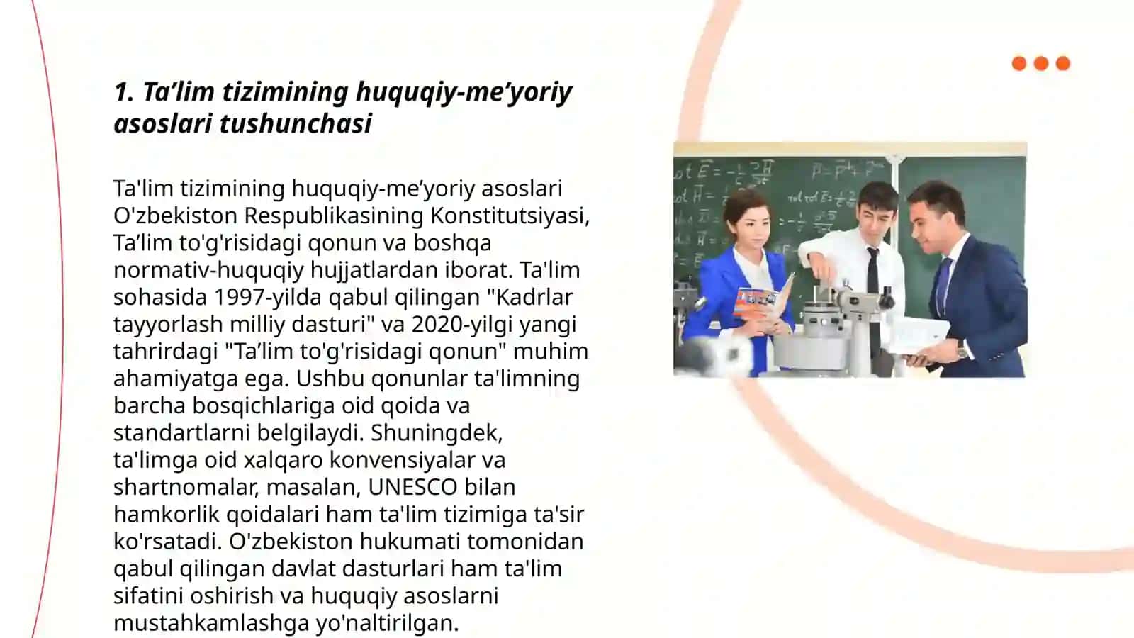 Ta’lim tizimining huquqiy-me’yoriy asoslari 3