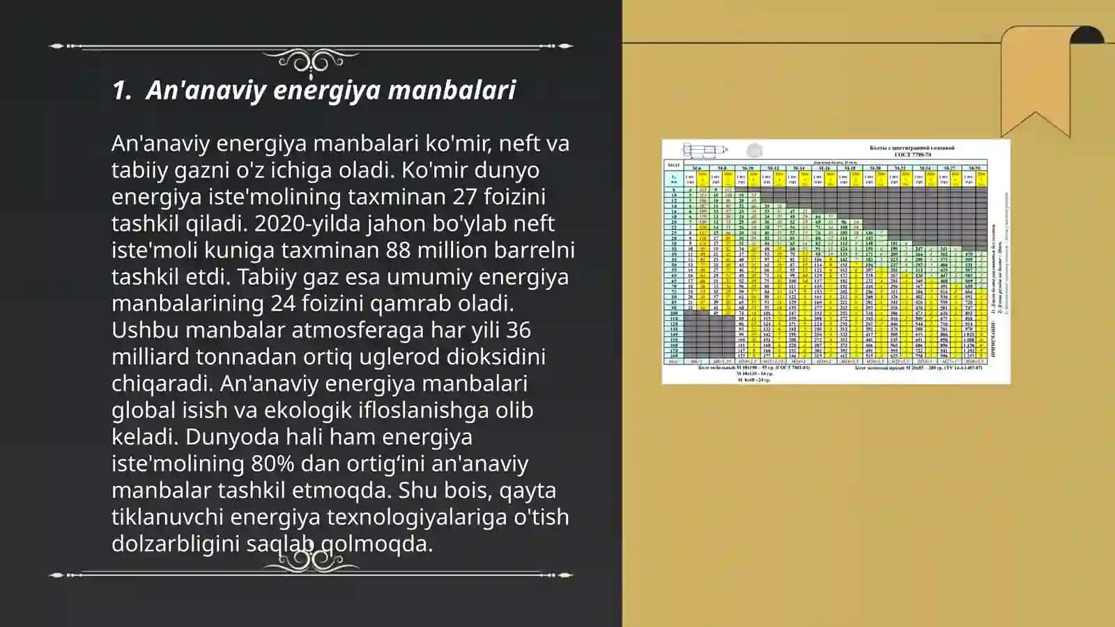 An'anaviy va noan'anaviy energiya manbalaridan foydalanishning statistikalari 3