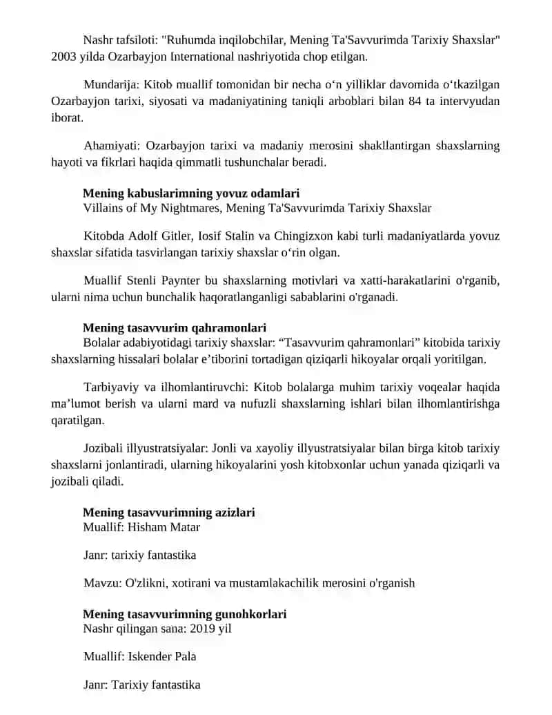 Mening Ta'Savvurimda Tarixiy Shaxslar 3