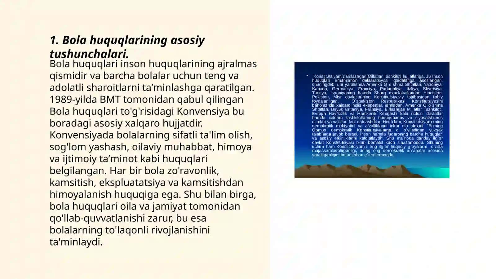 BMT ning "Bola huquqlari tòģrisidagi konvensiyasi" 3