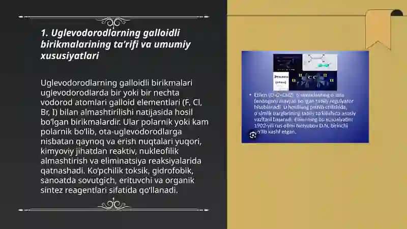 Uglevodorodlarning galloidli birikmalari haqida umumiy ma'lumot 3