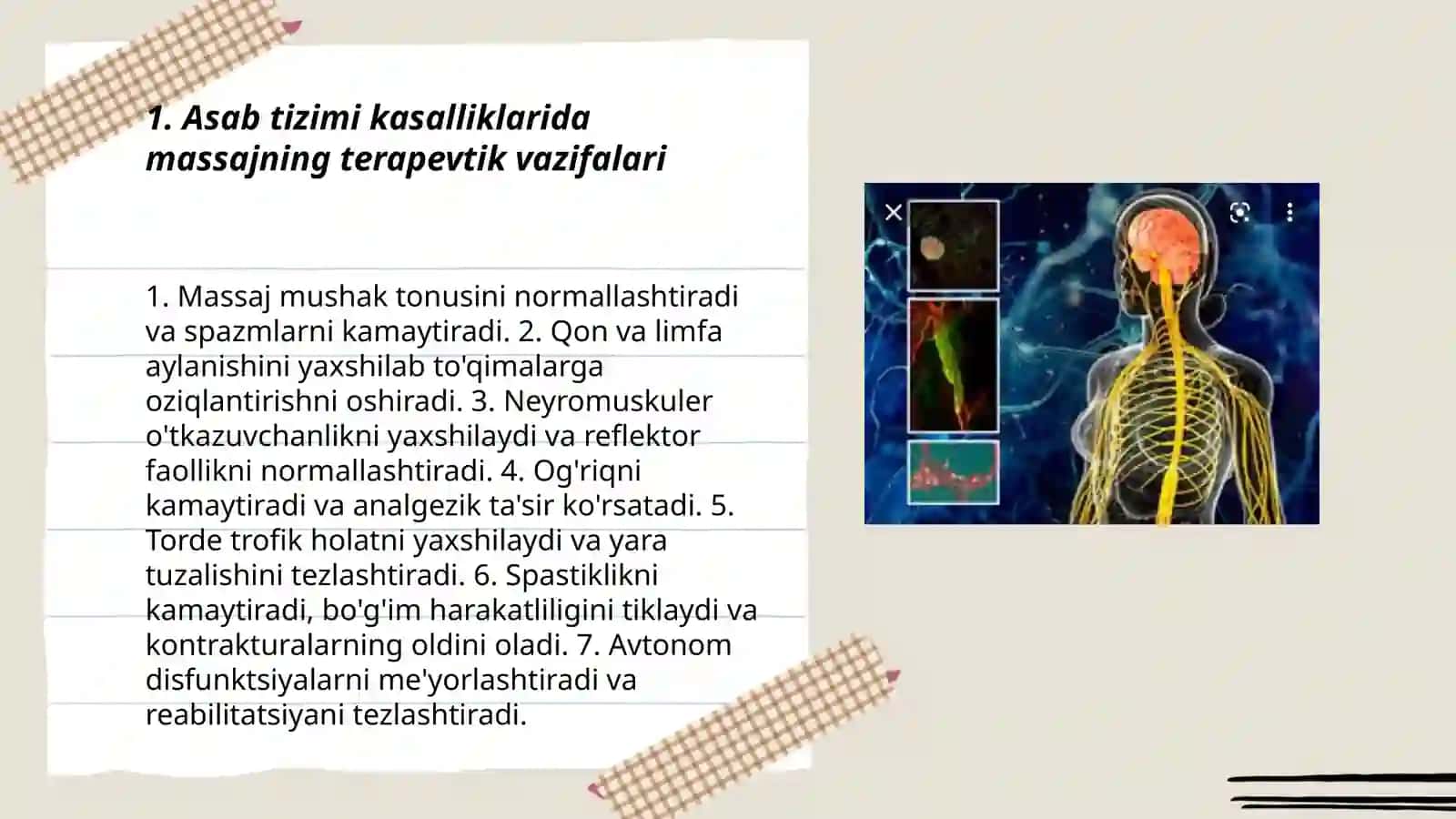 Asab tizimi kasalliklarida massajning terapevtik vazifalari 3