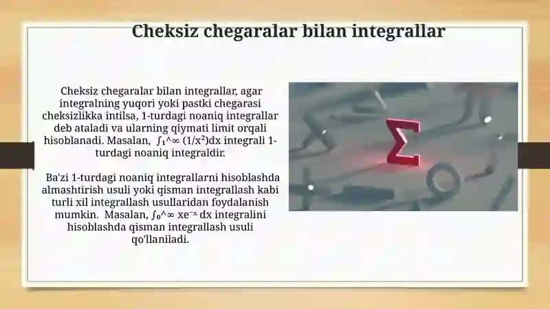 Birinchi tip xosmas integrallar 3