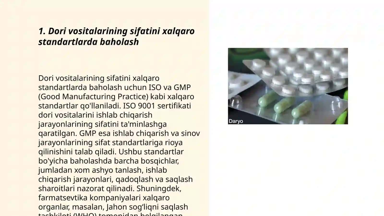 Dori vositalarining sifatini ta'minlash bo'yicha nazorat qiluvchi organlarning global hamkorligi 3