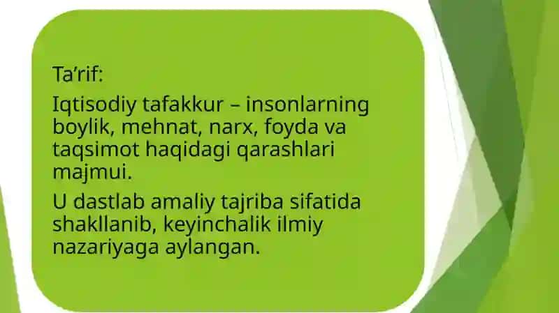 Iqtisodiyotga oid bilimlarning shakllanishi va rivojlanishi 3