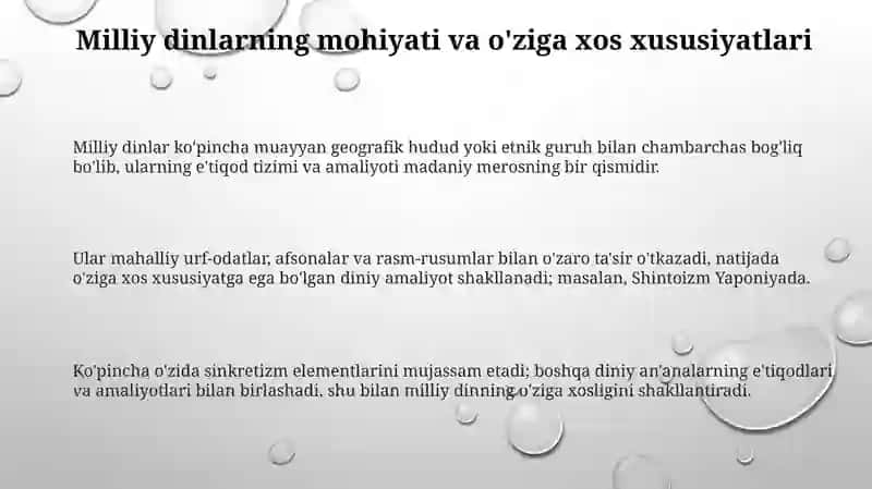 Milliy dinlarning ijtimoiy taraqqiyotdagi tutgan o'rni 3