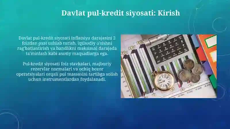 Davlatning pul kredit siyosati va maqsadlari 3
