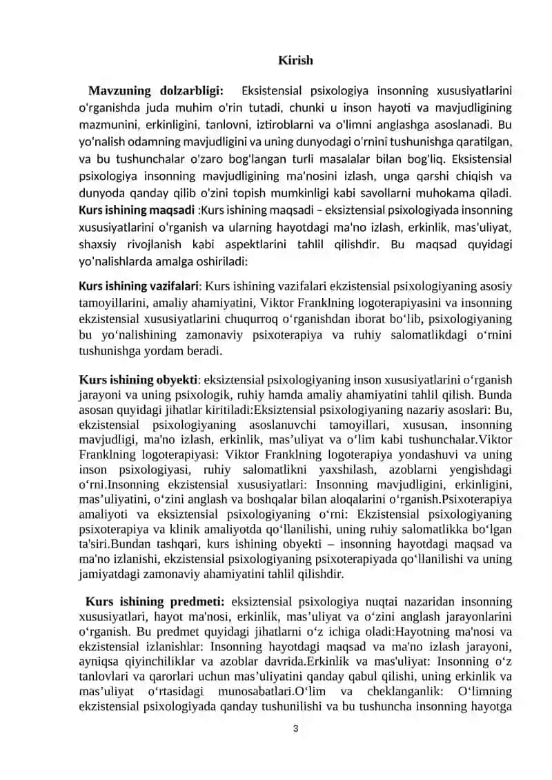 Eksiztensial psixologiyada insonning xususiyatlari Farnkl 3