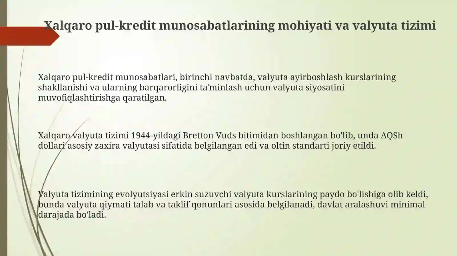 Xalqaro valyuta-moliya va kredit munosabatlari 3