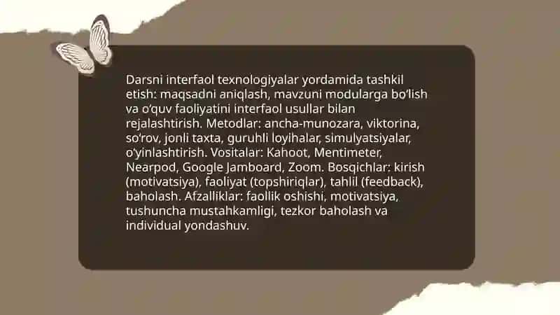 Darsni interfaol texnologiyalar yordamida tashkil etish 3